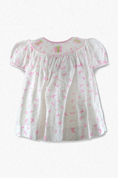Smocked Pink Butterflies Bishop Baby & Toddler Girl Dress - Carriage Boutique