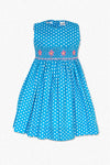 Smocked Polka Dot Flowers Baby Girl Sleeveless Dress