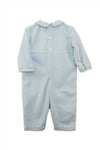 Smocked Teddy Bear Blue Baby Boy Longall