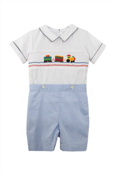 Smocked Train Baby & Toddler Boy Bobbie Suit
