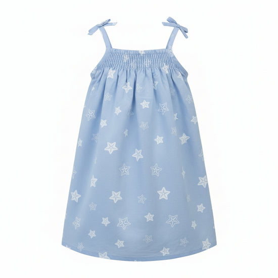 Starfish - Blue Sleeveless Toddler Girl Dress 2