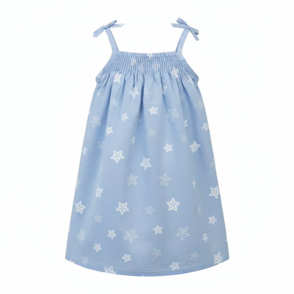 Starfish - Blue Sleeveless Toddler Girl Dress 2