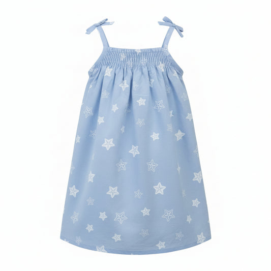 Starfish - Blue Sleeveless Toddler Girl Dress 2