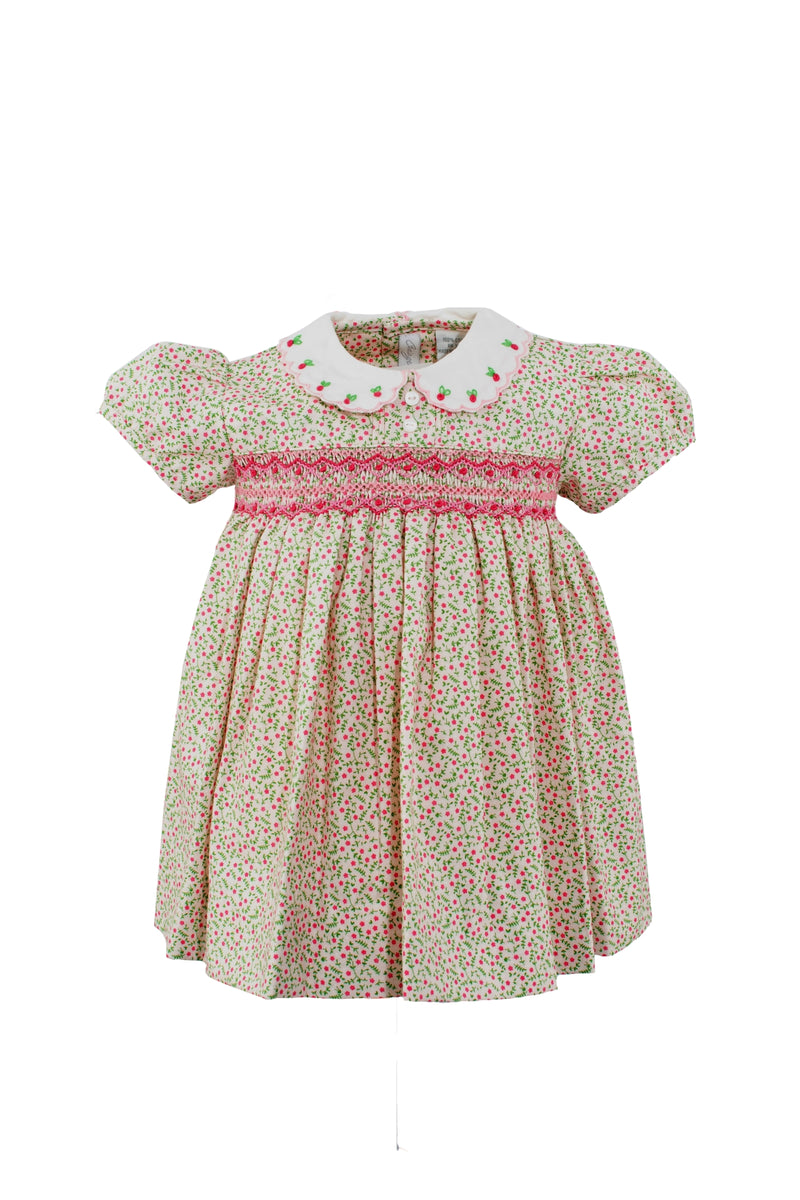 Tan Floral Puff Sleeve Toddler Girl Dress - Carriage Boutique