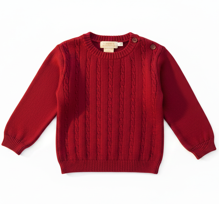Red sweater on a white background