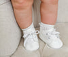 White Baby Cross Embroidery Baptism Shoes - Boy