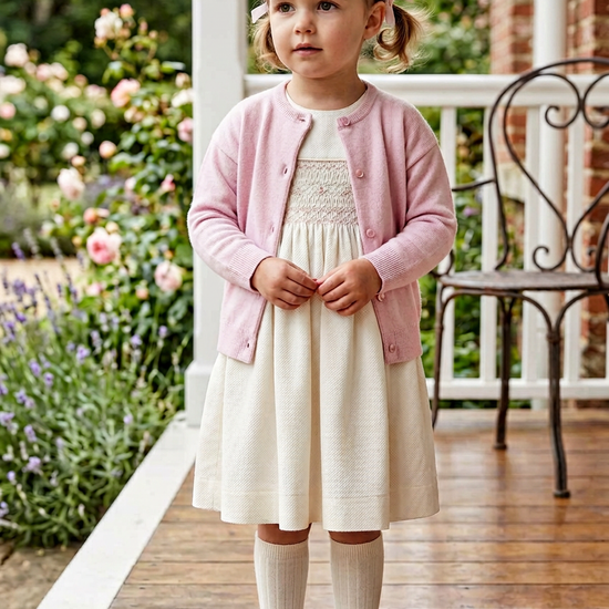 Young Girl Pink Cardigan Sweater Julius Berger 6