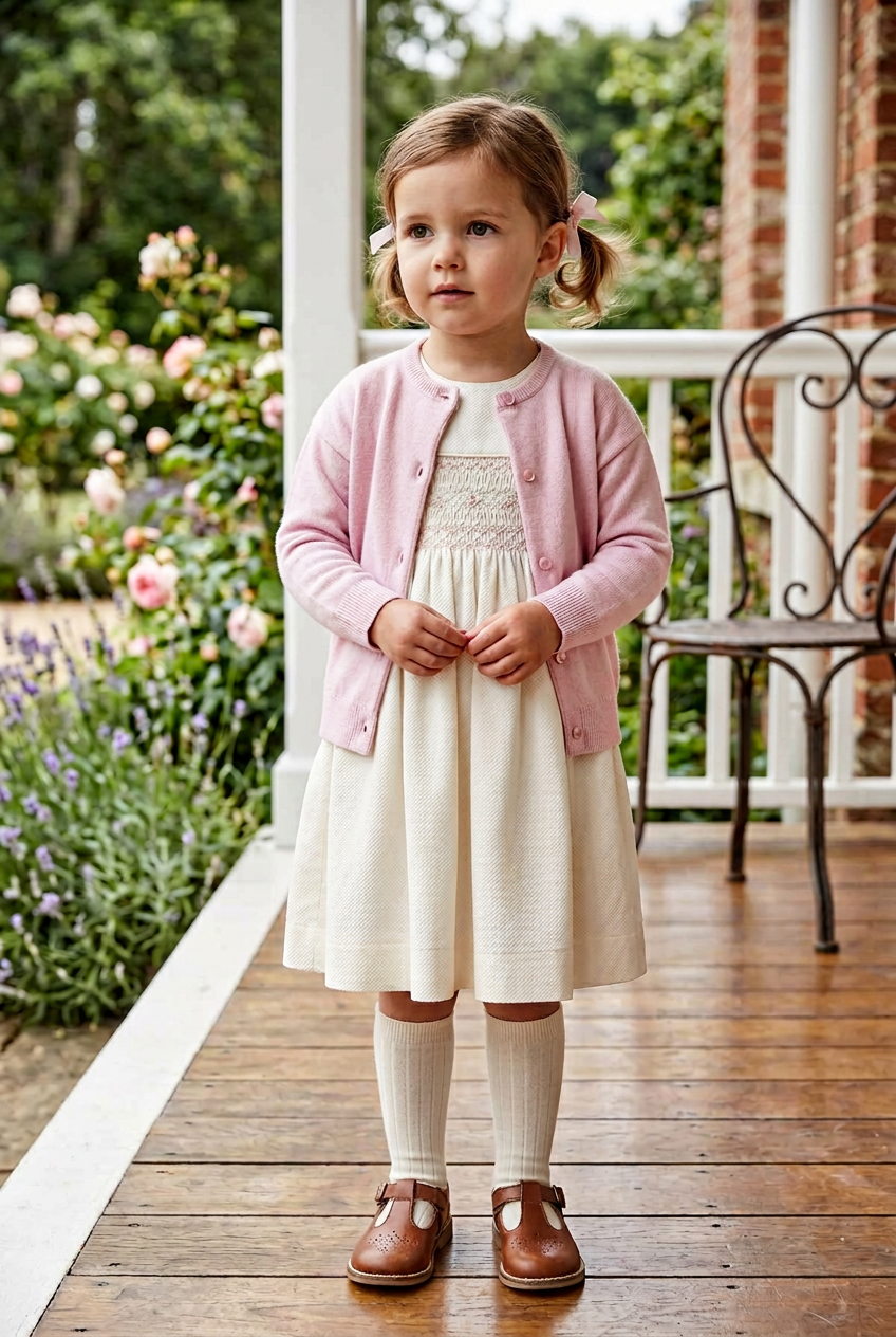 Young Girl Pink Cardigan Sweater Julius Berger 6