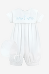 Long Romper Embroidered Cross Baby Boy Christening Outfit