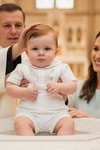 Baby Boy Christening Summer Outfit with Suspenders