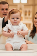 Boy Christening & Baptism Short Set – Suspender Set by Carriage Boutique