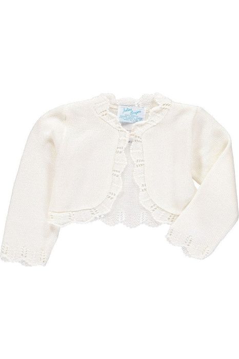 Baby Girl Classic Ivory Bolero Shrug Sweater