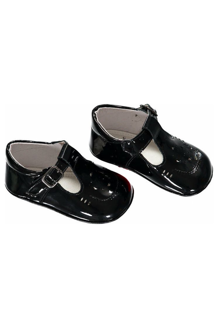 Carriage Boutique Black Soft Sole Baby Girl Shoes 2