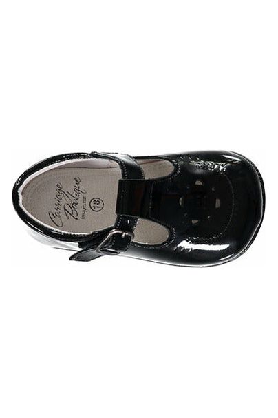 Carriage Boutique Black Soft Sole Baby Girl Shoes 7