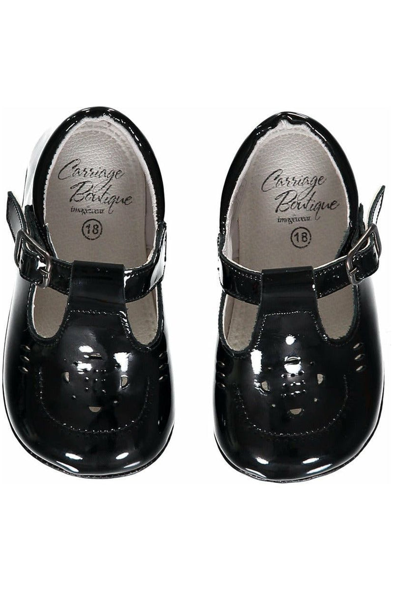 Carriage Boutique Black Soft Sole Baby Girl Shoes