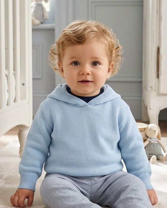 Julius Berger Blue Zip Back Baby Boy Sweater