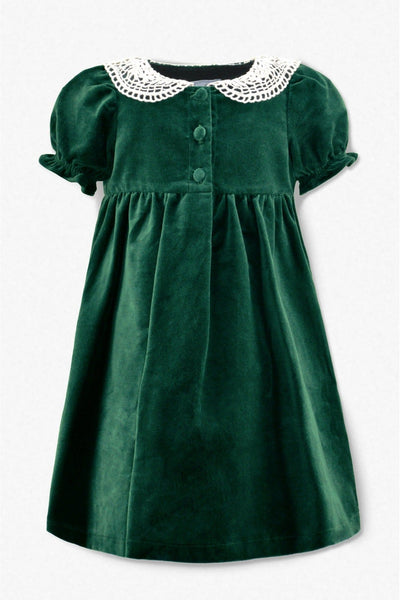 Carriage Boutique Green Velvet Short Sleeve Baby & Toddler Girl Dress