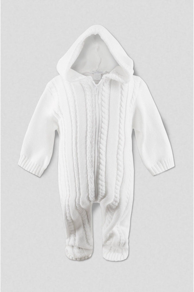 Carriage Boutique Hooded Cable Baby Boy Long Romper 2