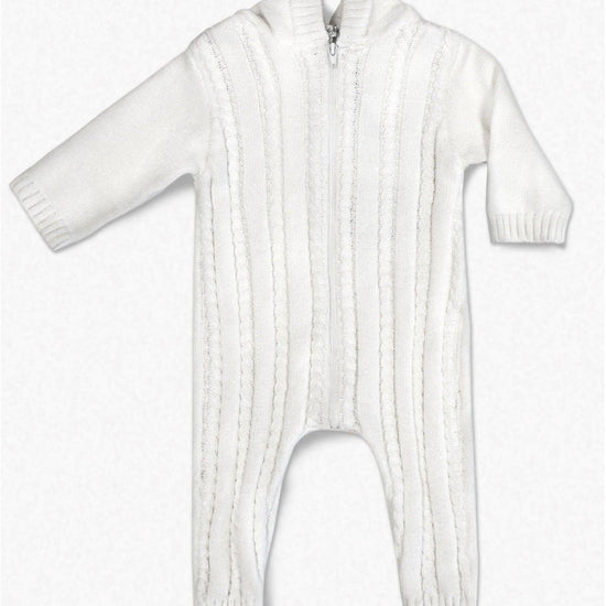 Carriage Boutique Hooded Cable Baby Boy Long Romper 