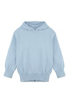 Carriage Boutique Julius Berger baby blue cotton hooded sweater with zip back detail