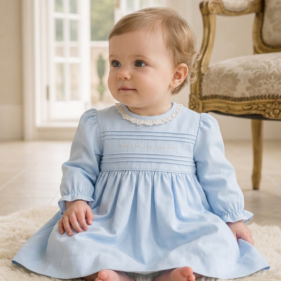 Baby Girl Light Blue Long Sleeve Dress