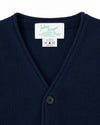 Carriage Boutique navy cotton V-neck cardigan for boys with a button-front closure and knit texture