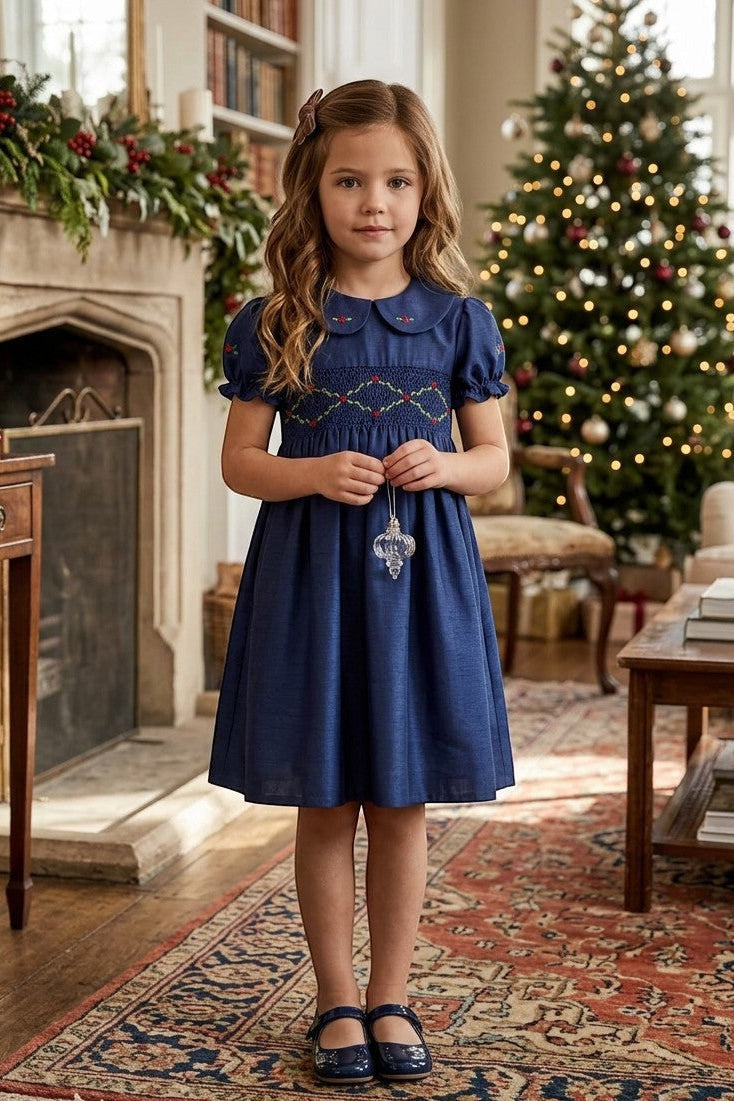 Navy Party Dress for Toddler and Little Girl – Carriage Boutique