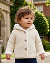Carriage Boutique Sherpa-Lined Hooded Jacket Off White