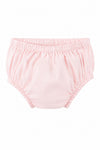 Carriage Boutique classic pink baby girl diaper cover with an elastic waistband and leg openings