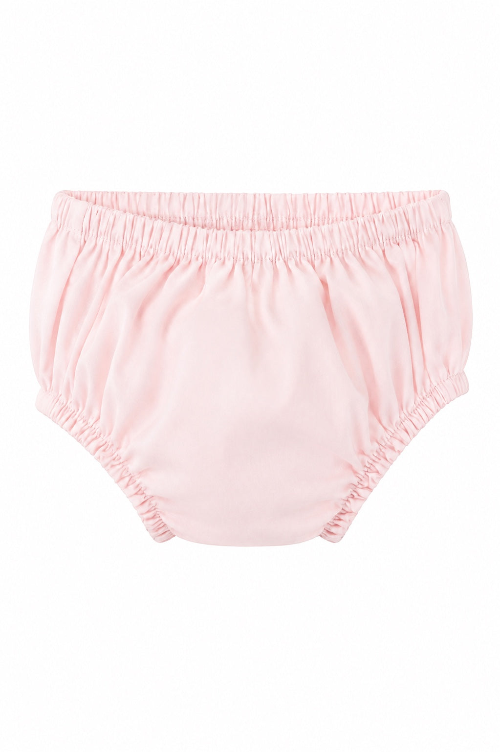 Carriage Boutique classic pink baby girl diaper cover with an elastic waistband and leg openings