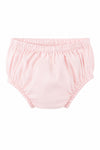 Carriage Boutique baby girl pink cotton diaper cover with elastic waistband and leg openings