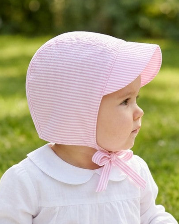Baby Girl Sun Hat Pink Seersucker