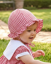 Sun Hat for Baby Girls Red Gingham