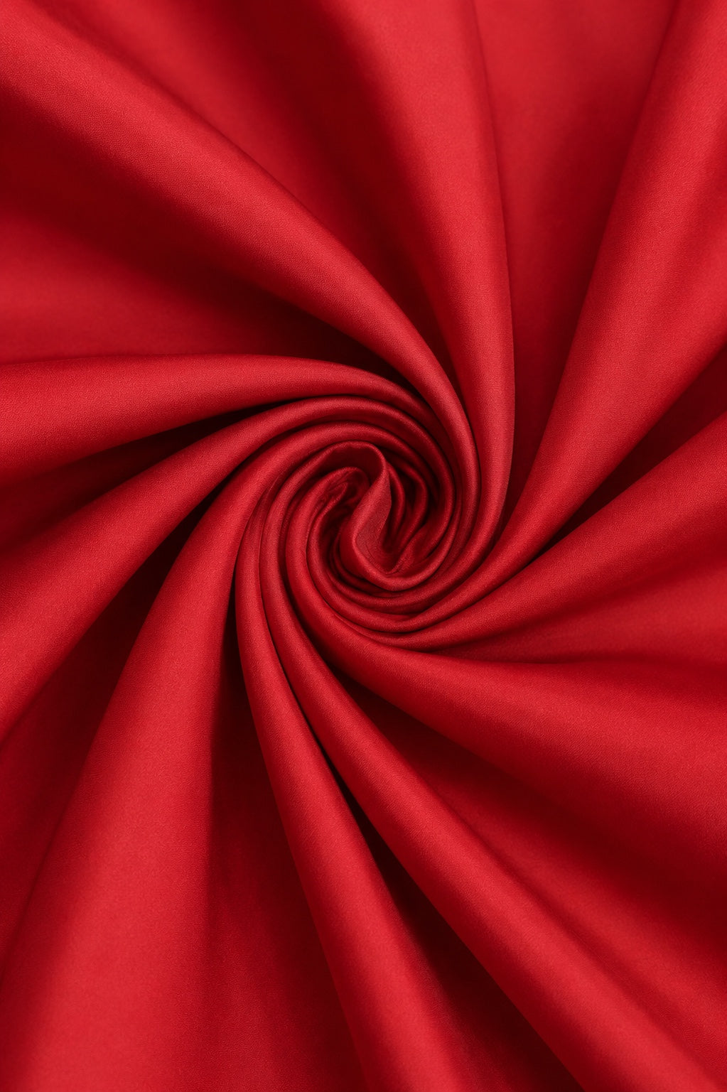 Carriage Boutique red taffeta fabric swirl showing smooth texture and vibrant color for a baby dress