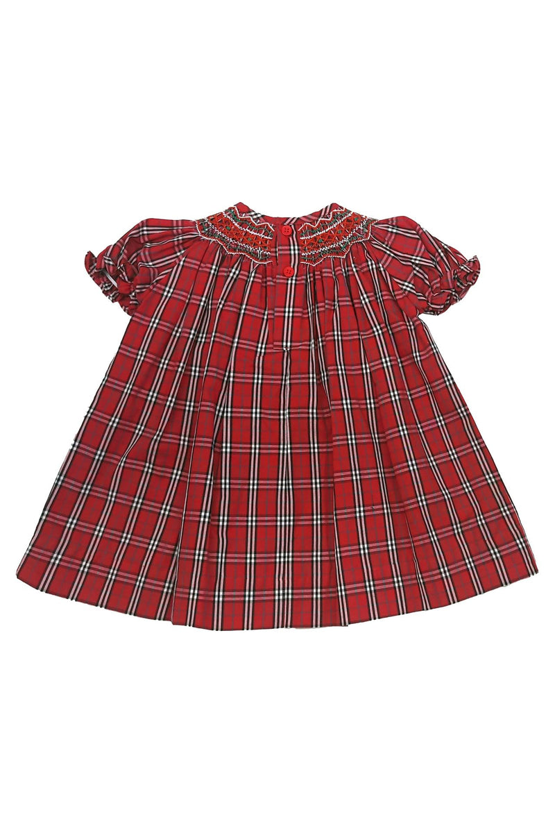 Red & White Plaid Baby Girl Bishop Dress 2 - Carriage Boutique