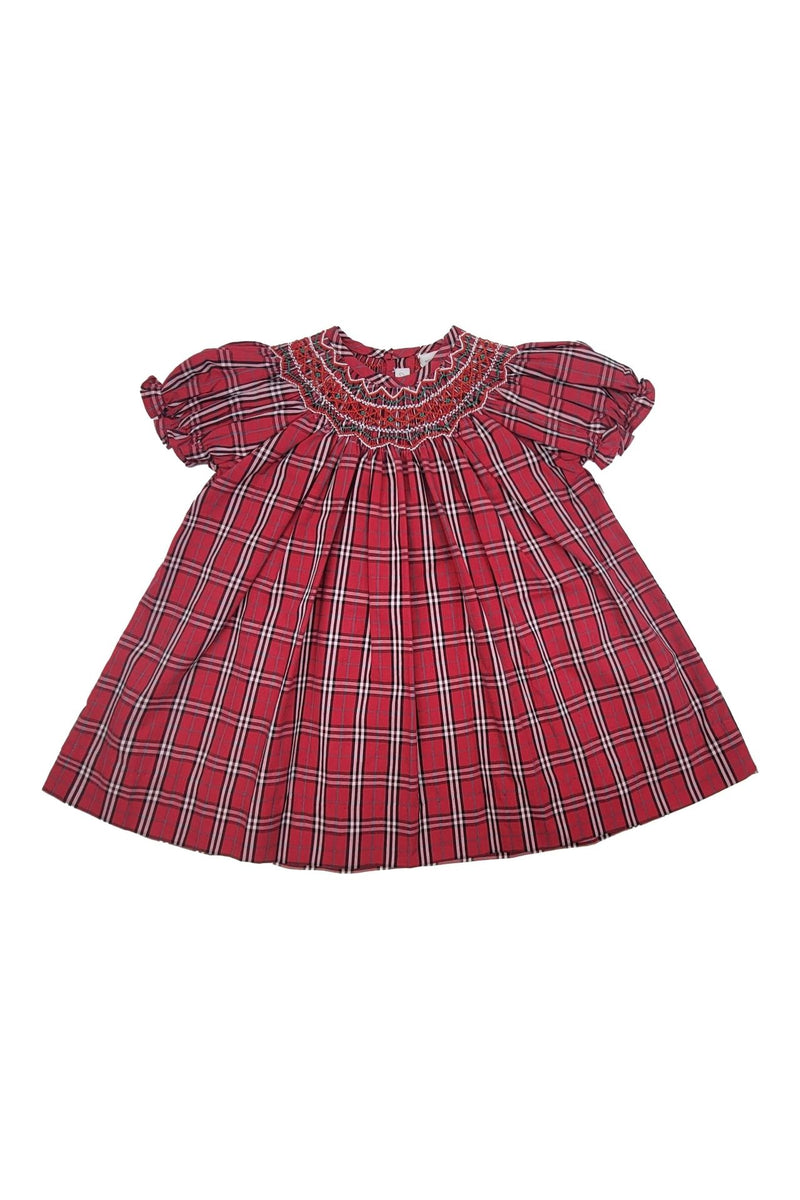 Red & White Plaid Baby Girl Bishop Dress - Carriage Boutique