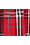 Carriage Boutique red and white plaid cotton fabric with black and teal accents for a baby girl bishop dress