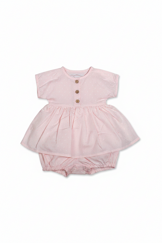 Rosebuds Print Baby Girl Dress with Attached Panty