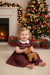 Smocked Diamond Red Plaid Toddler Girl Dress