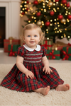 Smocked Diamond Red Plaid Toddler Girl Dress