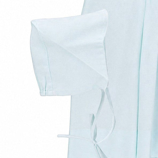Carriage Boutique baby blue smocked heirloom dress and matching bonnet set with vintage-inspired design.