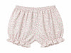 Carriage Boutique tan floral cotton baby bloomers with ruffled leg openings and elastic waistband
