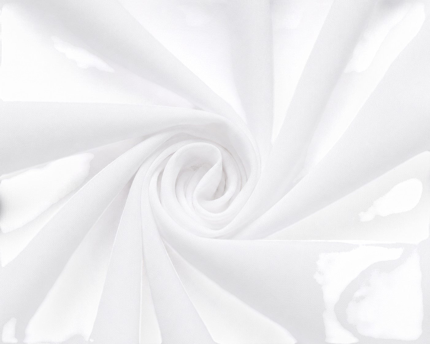 Carriage Boutique white fabric swirl showing the soft texture of the christening gown material