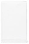 Carriage Boutique white knit baby blanket with fringe detail, perfect for personalized monogramming.