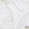Carriage Boutique white cotton baby blanket with a textured shell-like knit pattern for cribs and strollers.