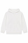 Carriage Boutique white knit baby hoodie with hood and textured cotton blend fabric