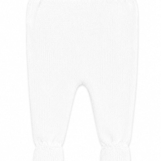 Carriage Boutique white knit baby footed pants for a bris outfit with a soft, comfortable texture.