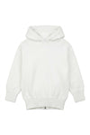 Carriage Boutique white knit hooded baby sweater with a zip back closure made from soft cotton.