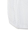 Carriage Boutique baby boys bubble romper in white cotton with a subtle grey polka dot pattern