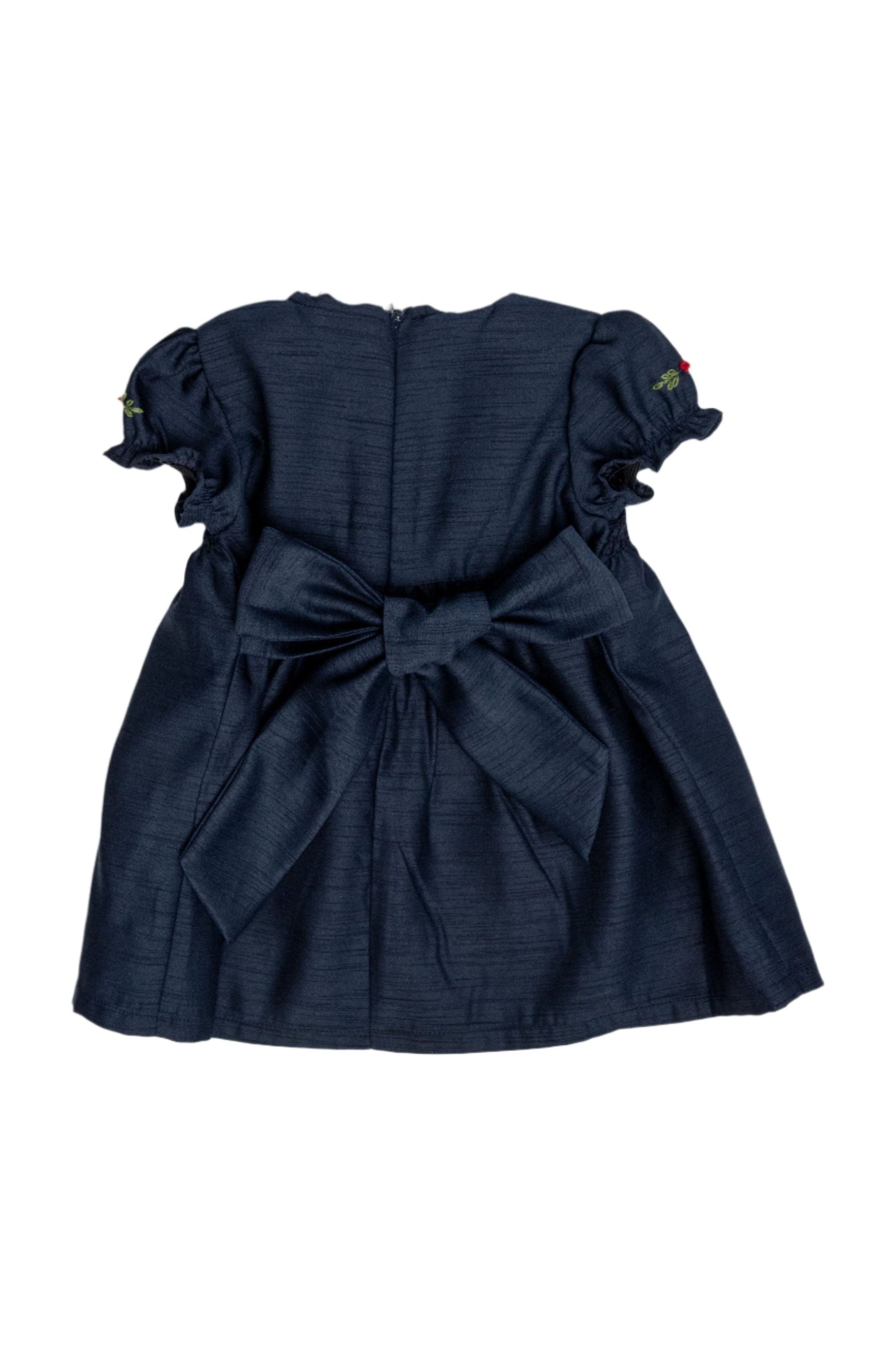 Floral Smocked Silk Navy Short Sleeve Baby Girl Dress Carriage Boutique Floral Smocked Silk Navy Short Sleeve Baby Girl Dress Carriage Boutique